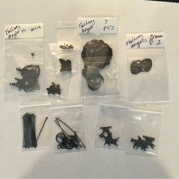 Falling Angels Black Brass Assorted Jewelry Findings Supplies bundle of 10 - Picture 1 of 8